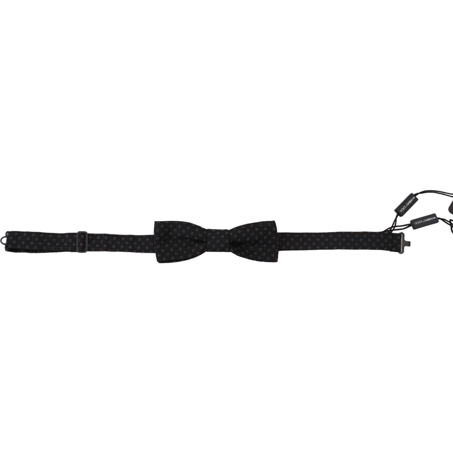 Dolce & Gabbana Exclusive Silk Patterned Black Bow Tie Dolce & Gabbana Black