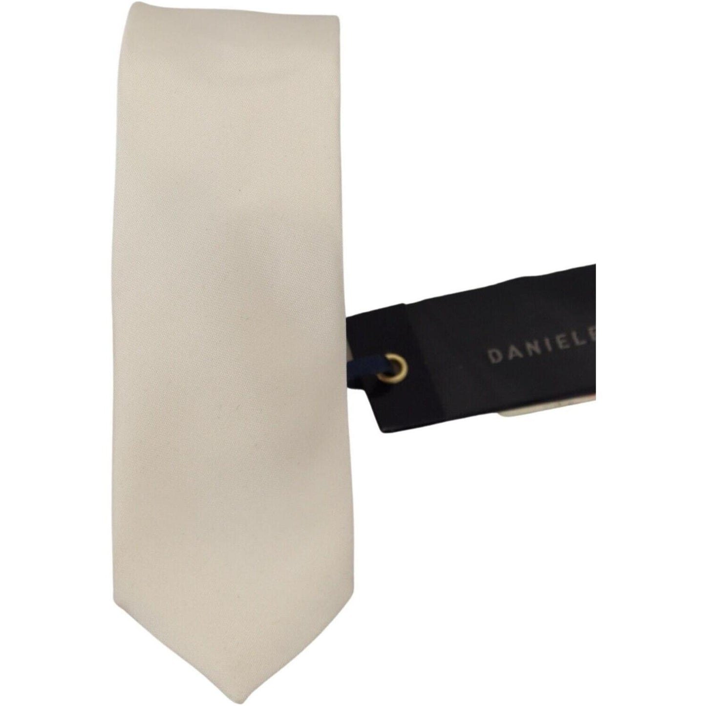 Daniele Alessandrini Exclusive Silk Bow Tie in Off White Daniele Alessandrini Gray