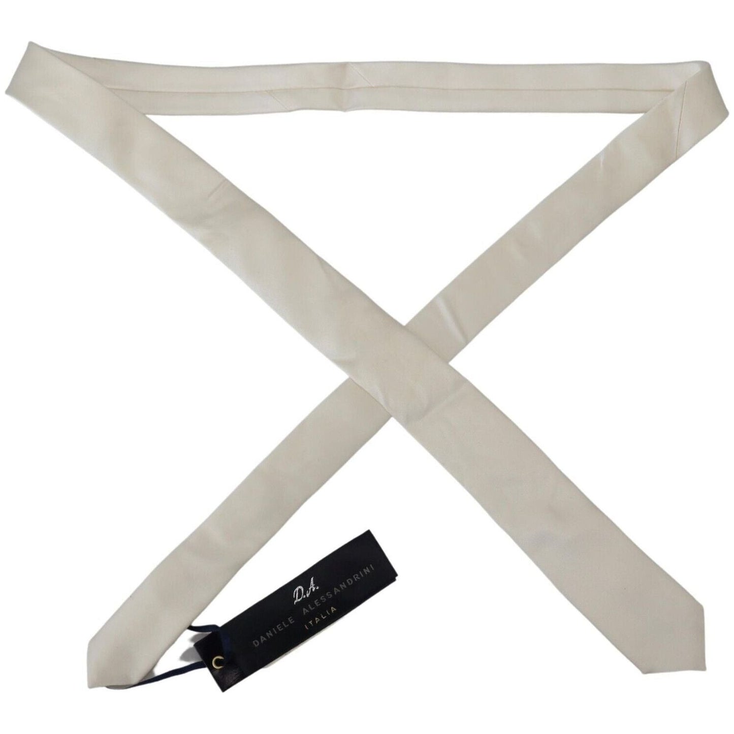 Daniele Alessandrini Exclusive Silk Bow Tie in Off White Daniele Alessandrini Gray