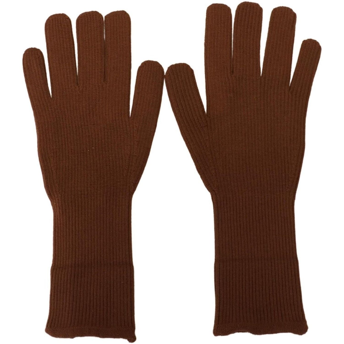 Dolce & Gabbana Elegant Brown Cashmere Winter Gloves Dolce & Gabbana Saddle Brown