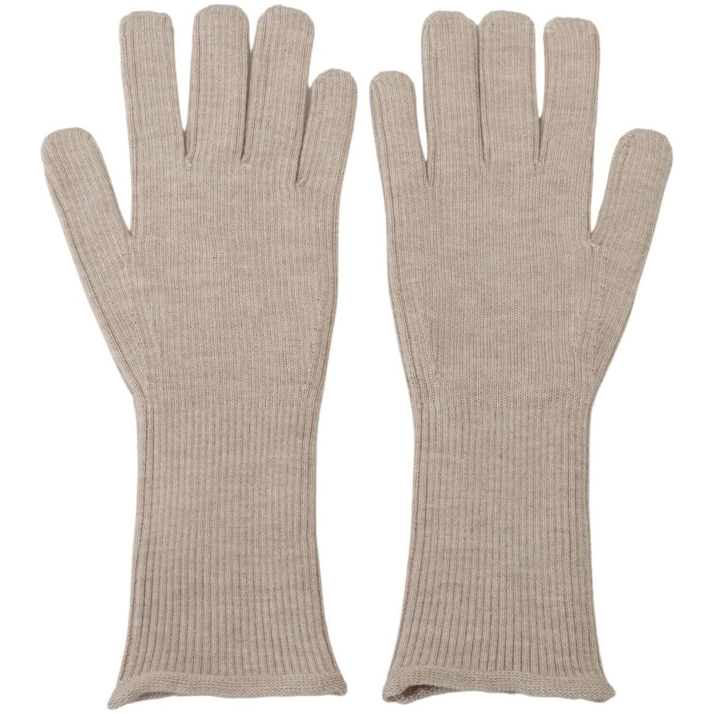 Dolce & Gabbana Elegant Ivory Cashmere-Silk Blend Gloves Dolce & Gabbana Dark Gray