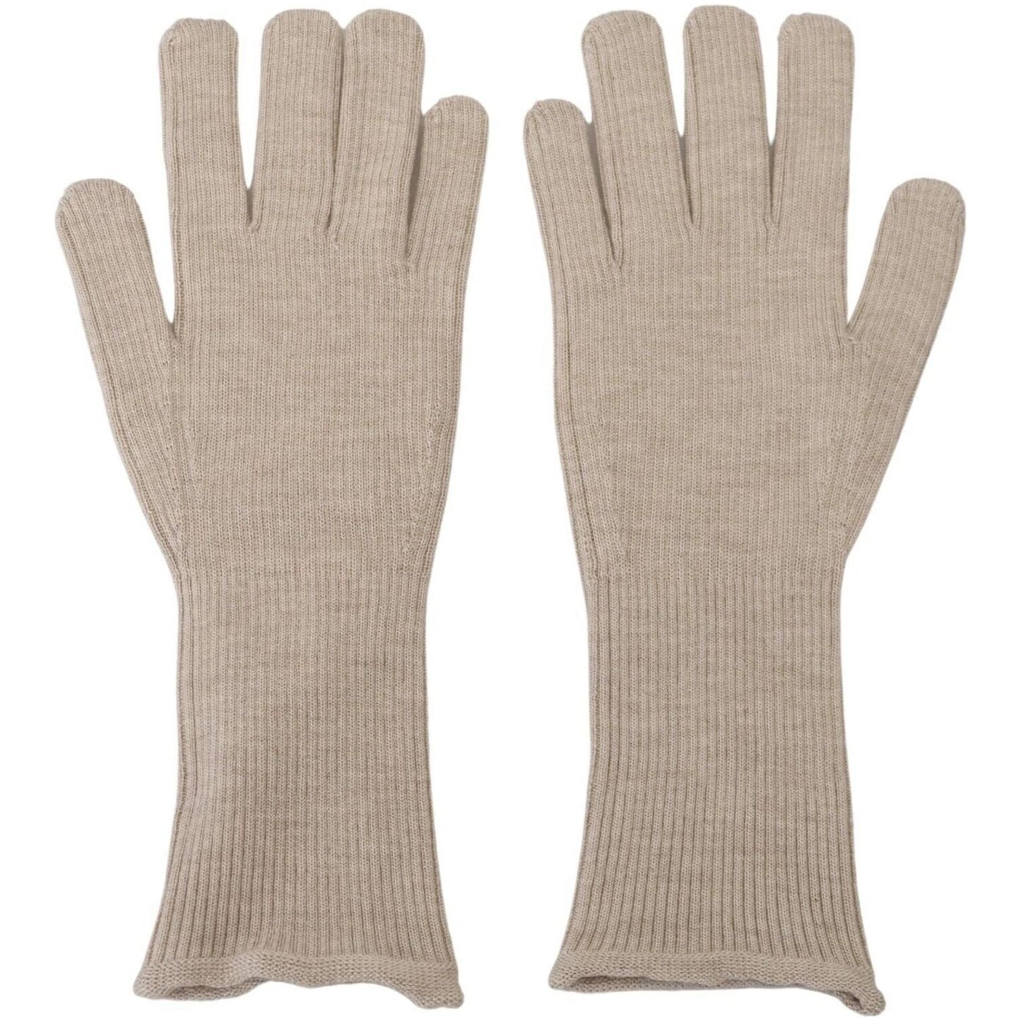 Dolce & Gabbana Elegant Ivory Cashmere-Silk Blend Gloves Dolce & Gabbana Dark Gray