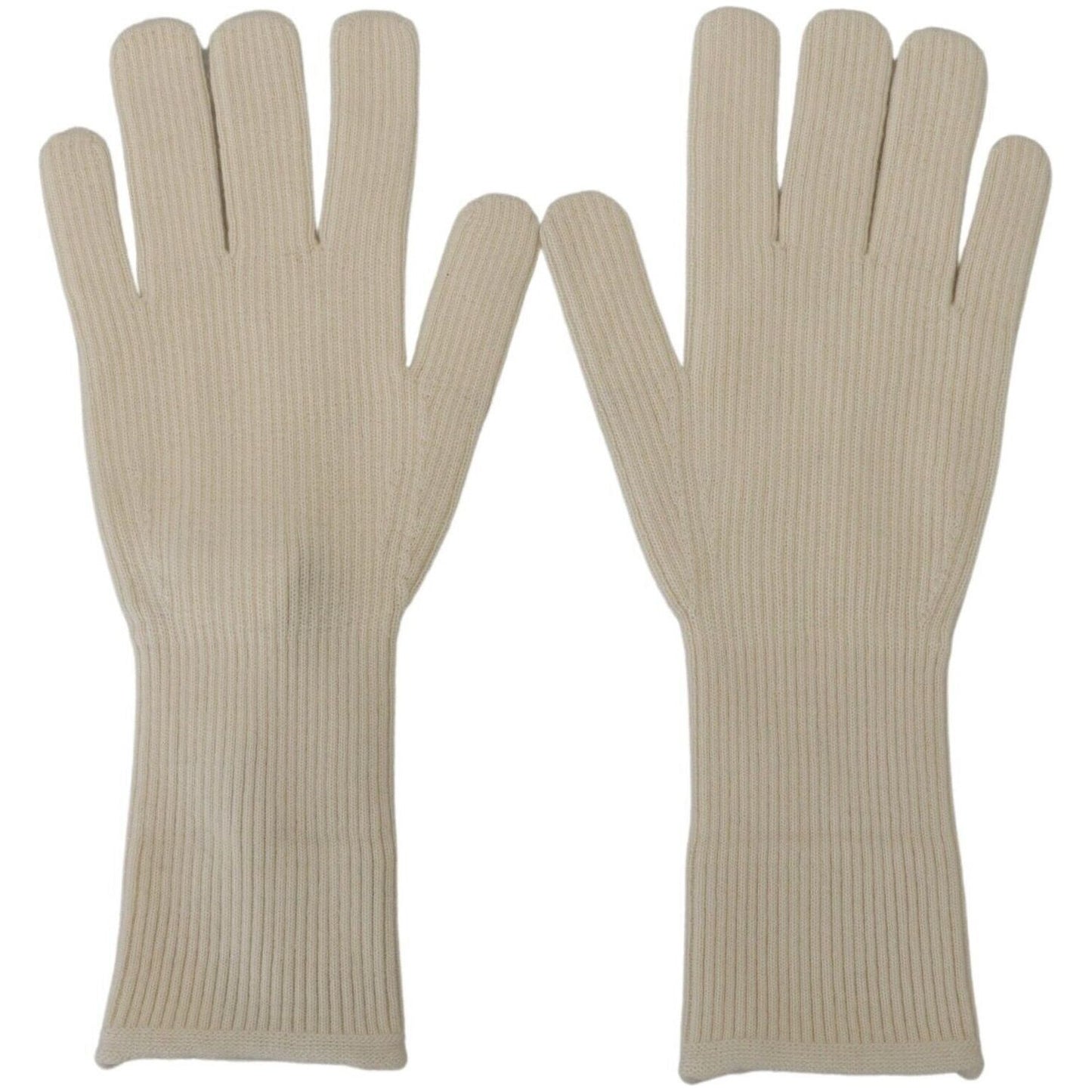 Dolce & Gabbana Elegant White Cashmere Gloves Dolce & Gabbana Dark Gray