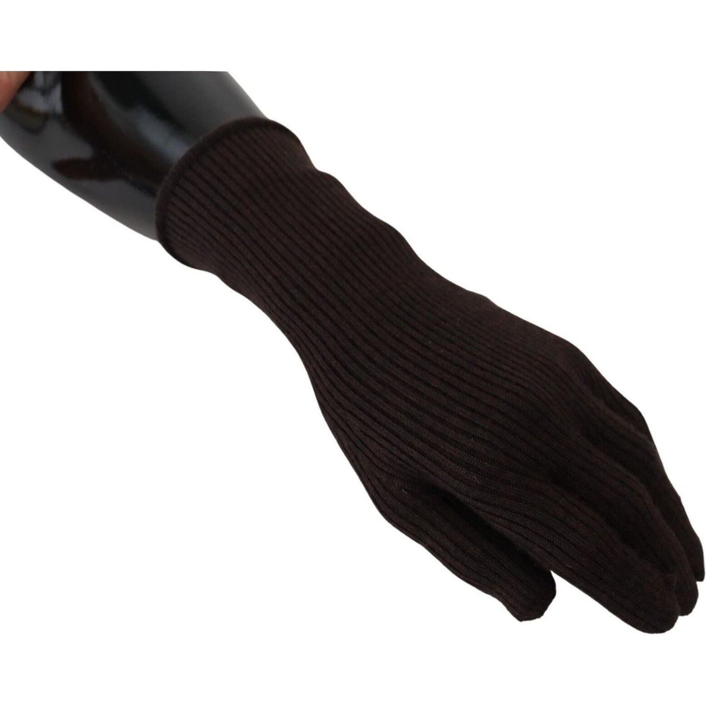 Dolce & Gabbana Elegant Silk Cashmere Brown Gloves Dolce & Gabbana Black