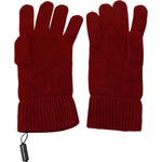Dolce & Gabbana Elegant Red Cashmere Winter Gloves Dolce & Gabbana Dark Red