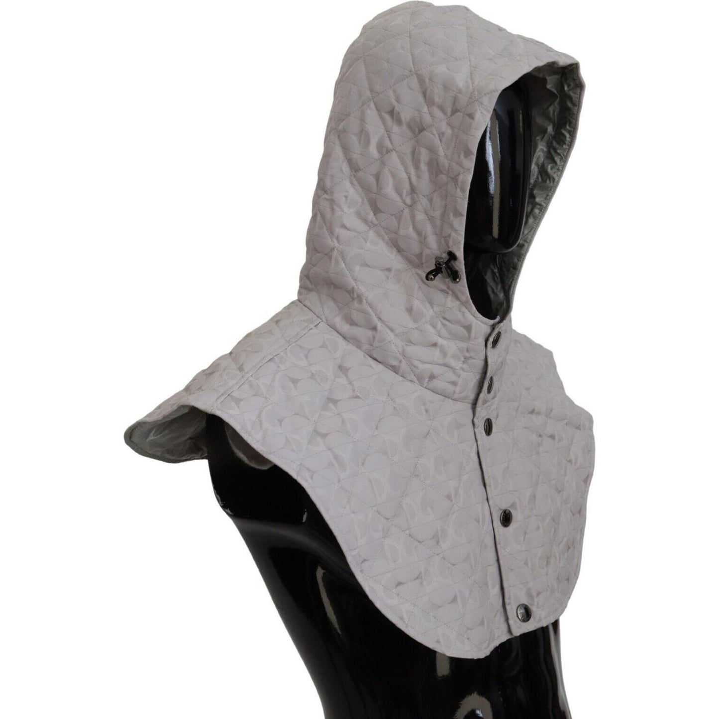 Dolce & Gabbana Elegant White Nylon Whole Head Wrap Hat Dolce & Gabbana Dark Gray