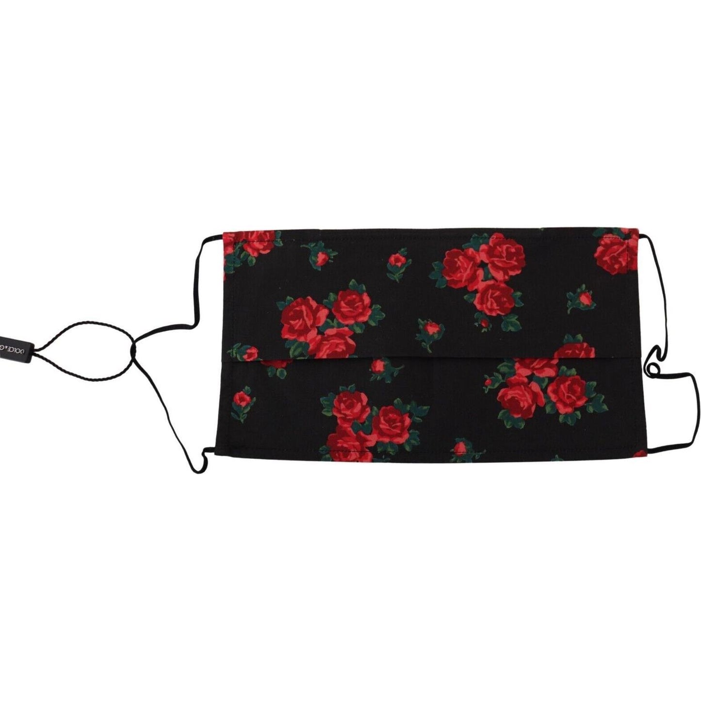 Dolce & Gabbana Elegant Floral Cotton Pleated Face Mask Dolce & Gabbana Black