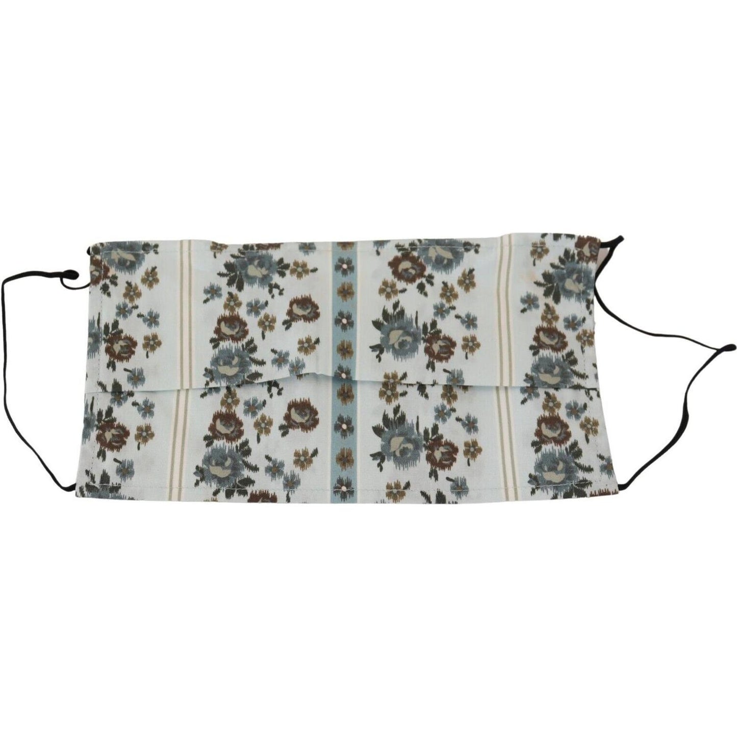Dolce & Gabbana Chic White Floral Pleated Cotton Face Mask Dolce & Gabbana Gray