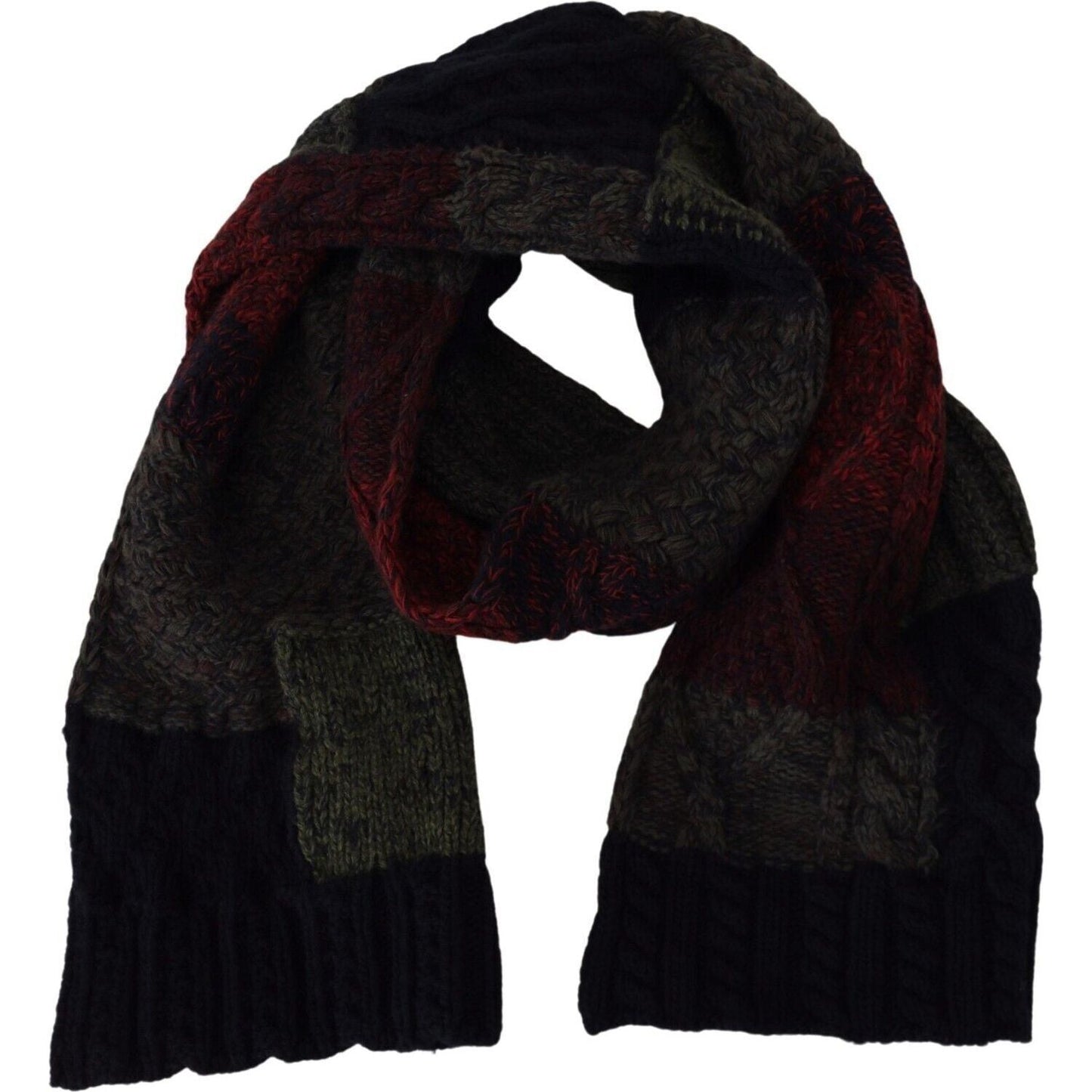 Dolce & Gabbana Elegant Wool-Cashmere Men's Scarf Dolce & Gabbana Black
