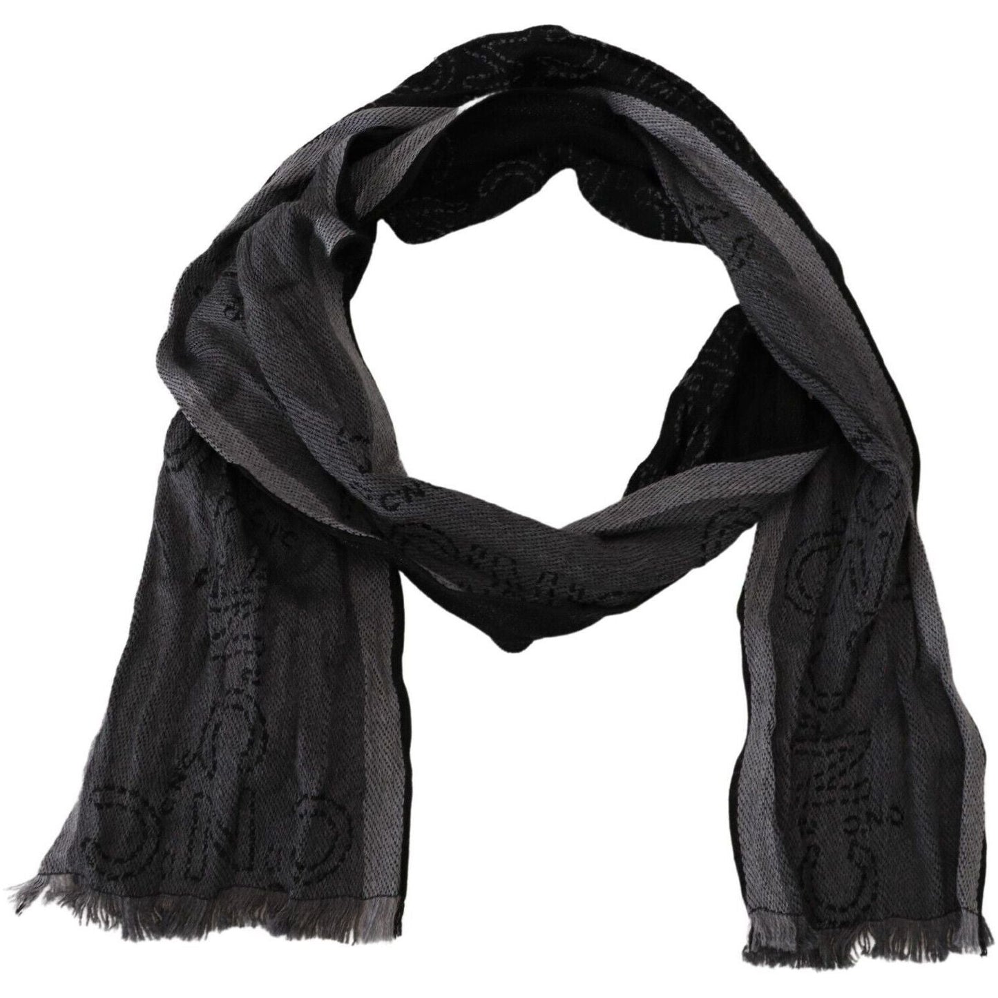 Costume National Elegant Italian Wool Men's Scarf Wrap Costume National Black