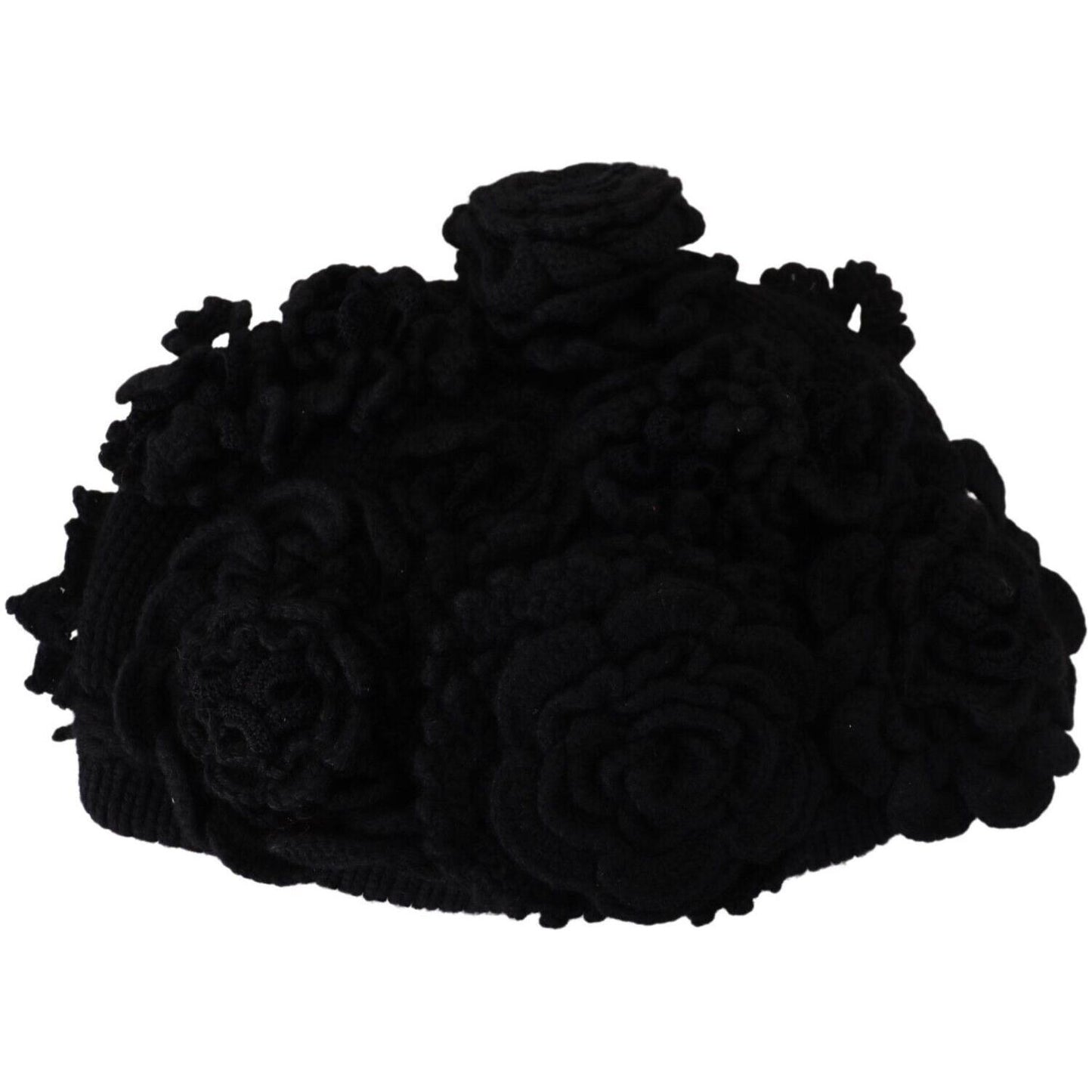 Dolce & Gabbana Elegant Black Virgin Wool Beanie Hat Dolce & Gabbana Black