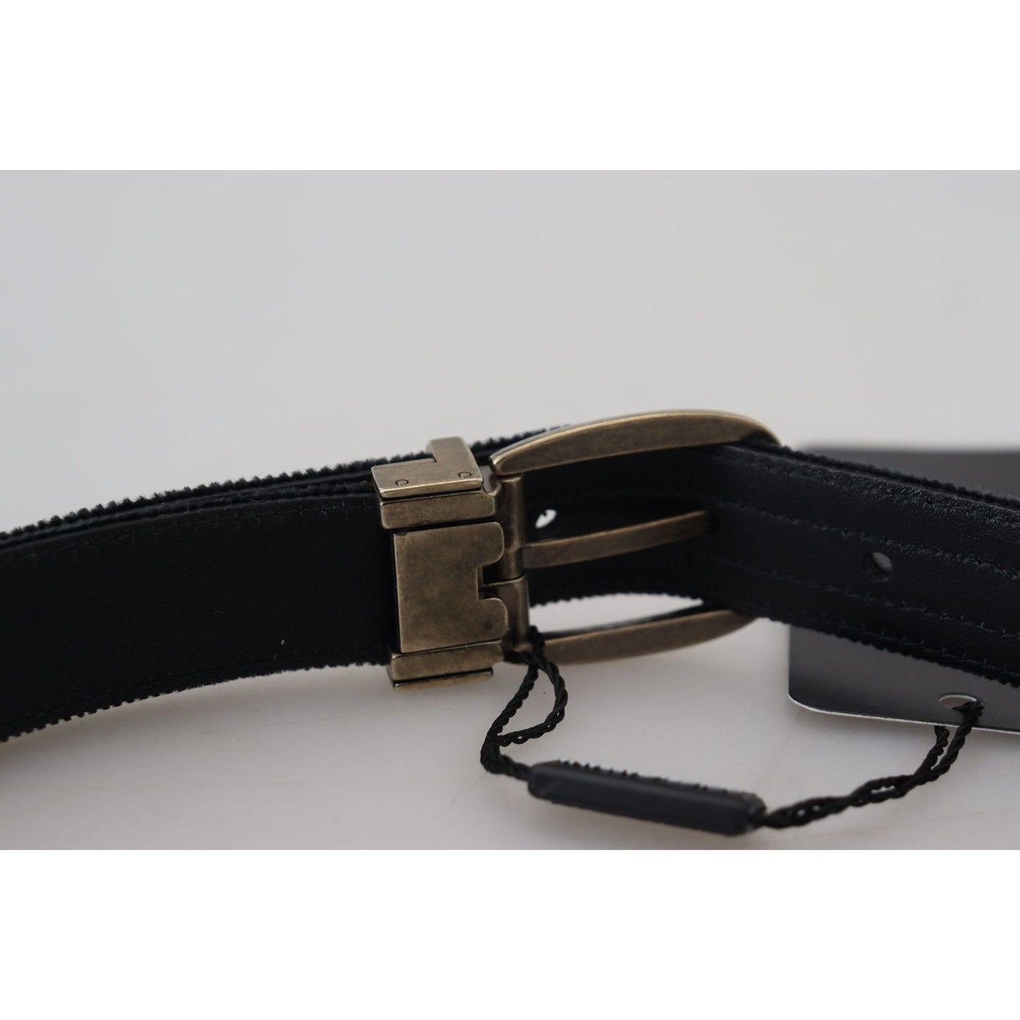 Dolce & Gabbana Elegant Black Leather Belt Dolce & Gabbana Gray
