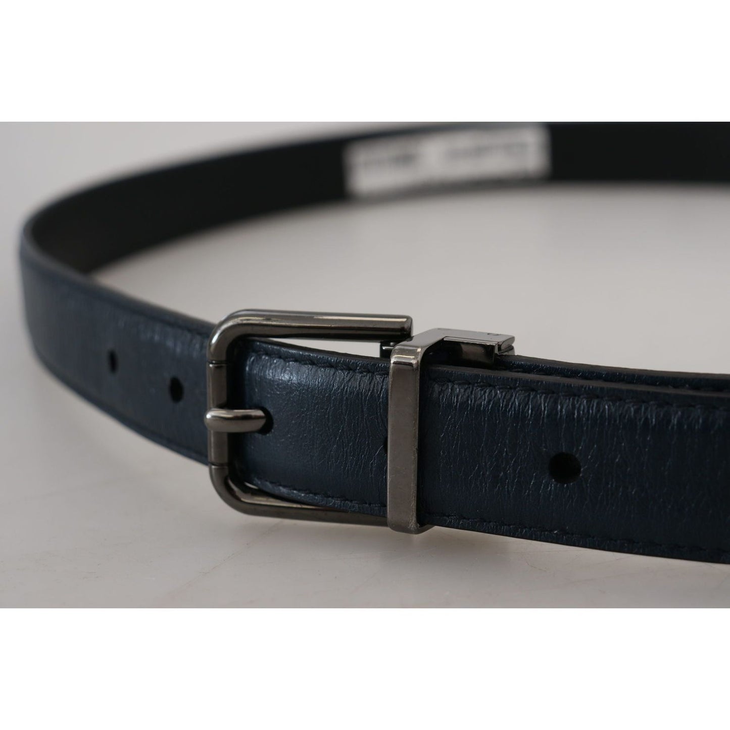 Dolce & Gabbana Elegant Dark Blue Leather Belt Dolce & Gabbana Dark Gray