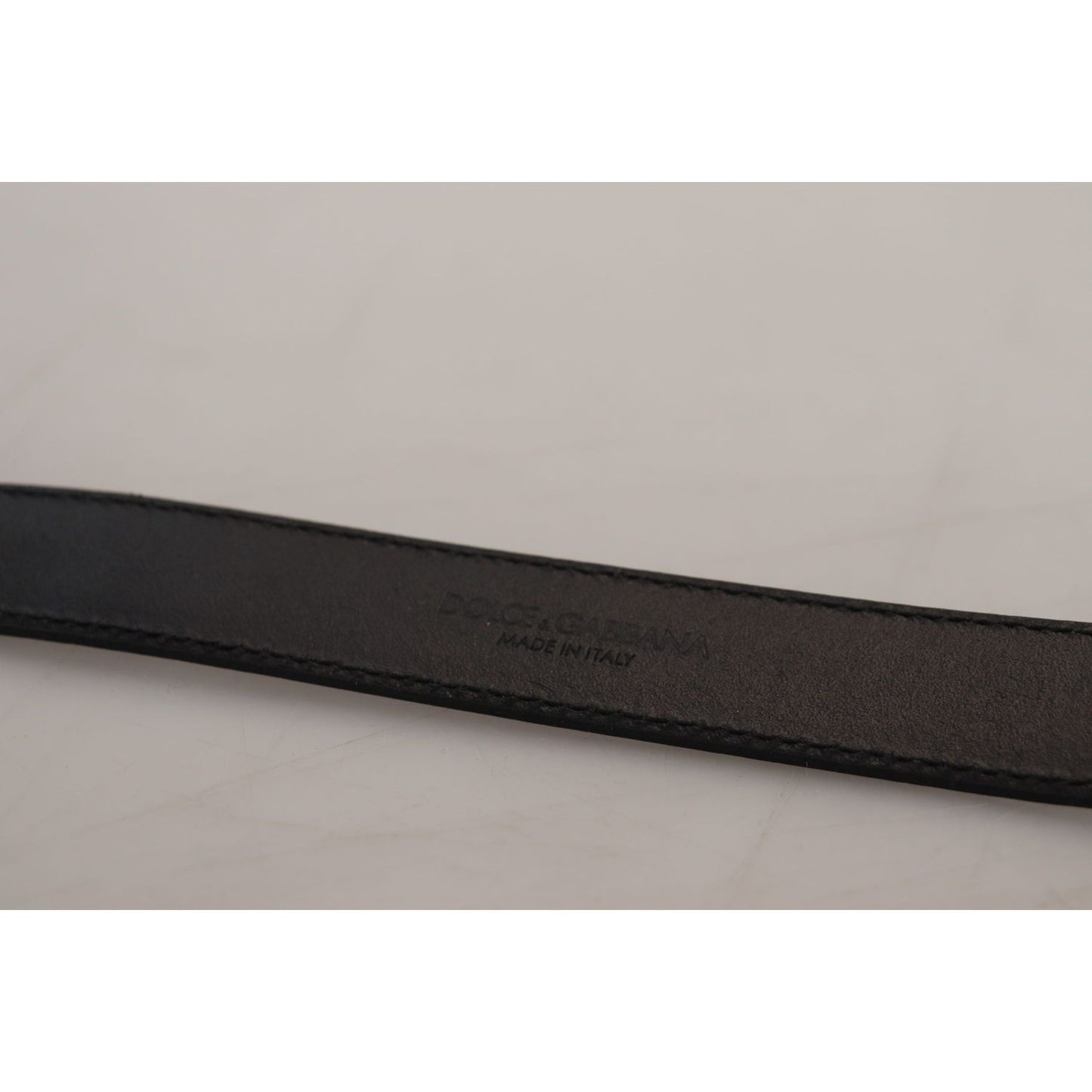 Dolce & Gabbana Elegant Dark Blue Leather Belt Dolce & Gabbana Dark Gray