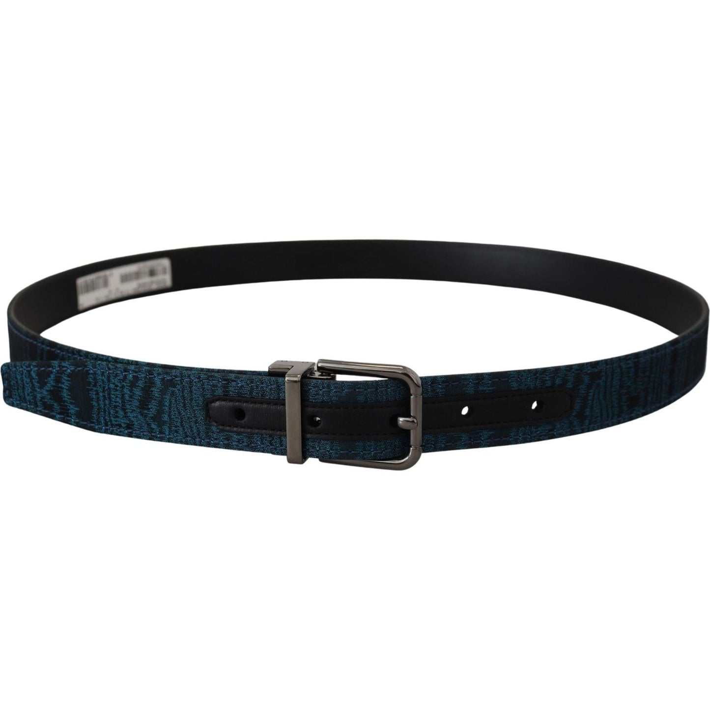 Dolce & Gabbana Elegant Blue Jacquard Designer Belt Dolce & Gabbana Black