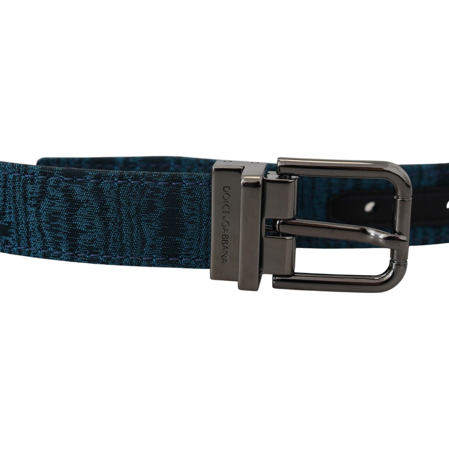 Dolce & Gabbana Elegant Blue Jacquard Designer Belt Dolce & Gabbana Dark Slate Gray
