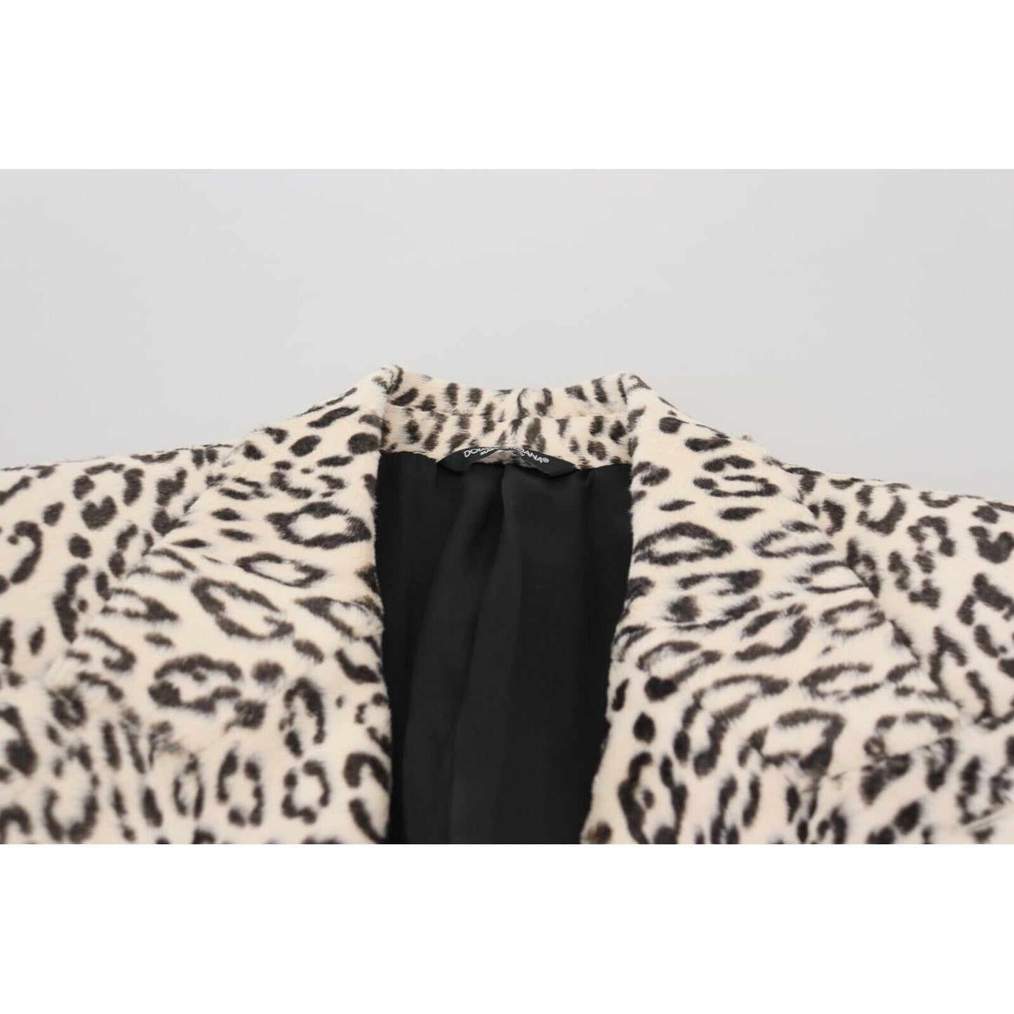Dolce & Gabbana White Leopard Single Breasted Coat Blazer JKT3445 - 50