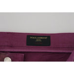 Dolce & Gabbana Elegant Magenta Cotton Trousers Dolce & Gabbana Gray