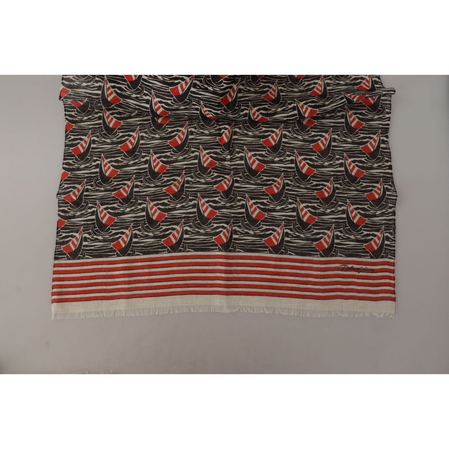Dolce & Gabbana Elegant Striped Linen Men's Scarf Dolce & Gabbana Light Slate Gray