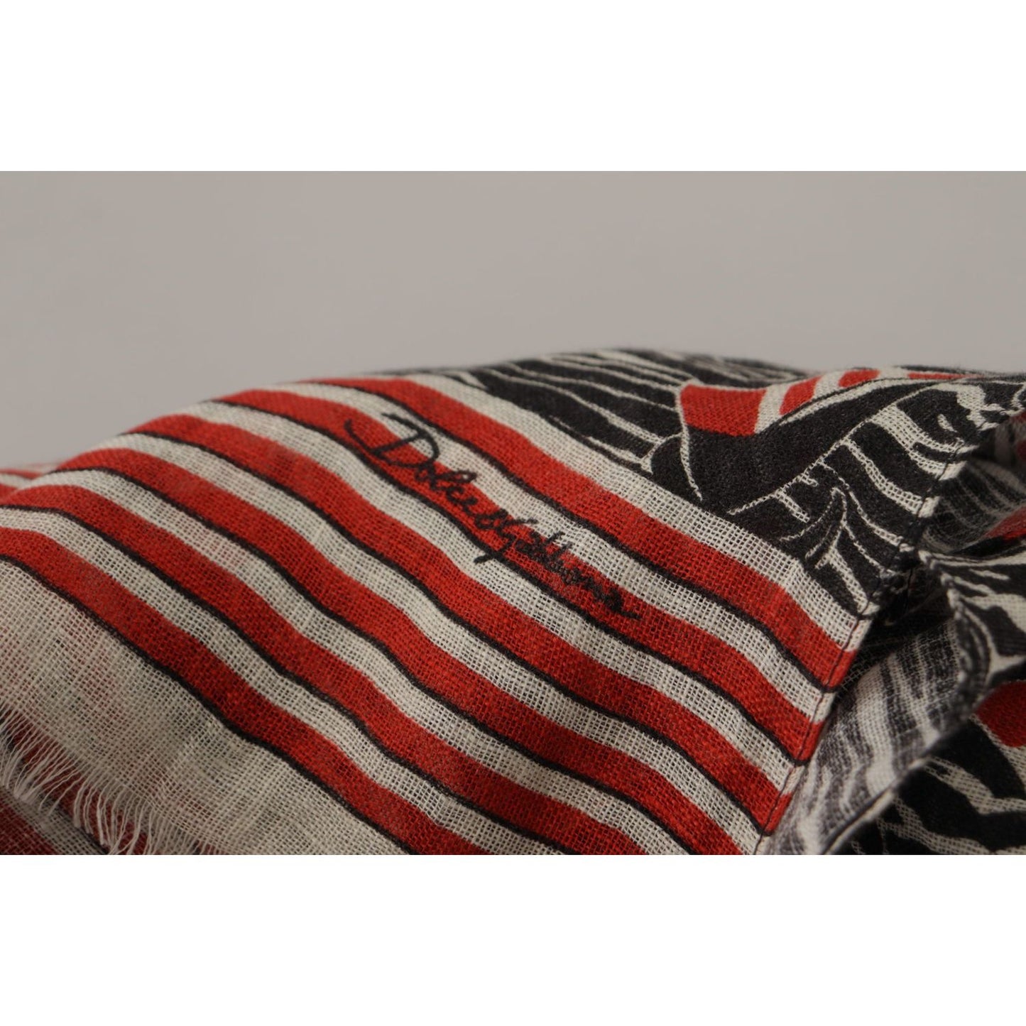 Dolce & Gabbana Elegant Striped Linen Men's Scarf Dolce & Gabbana Dark Gray