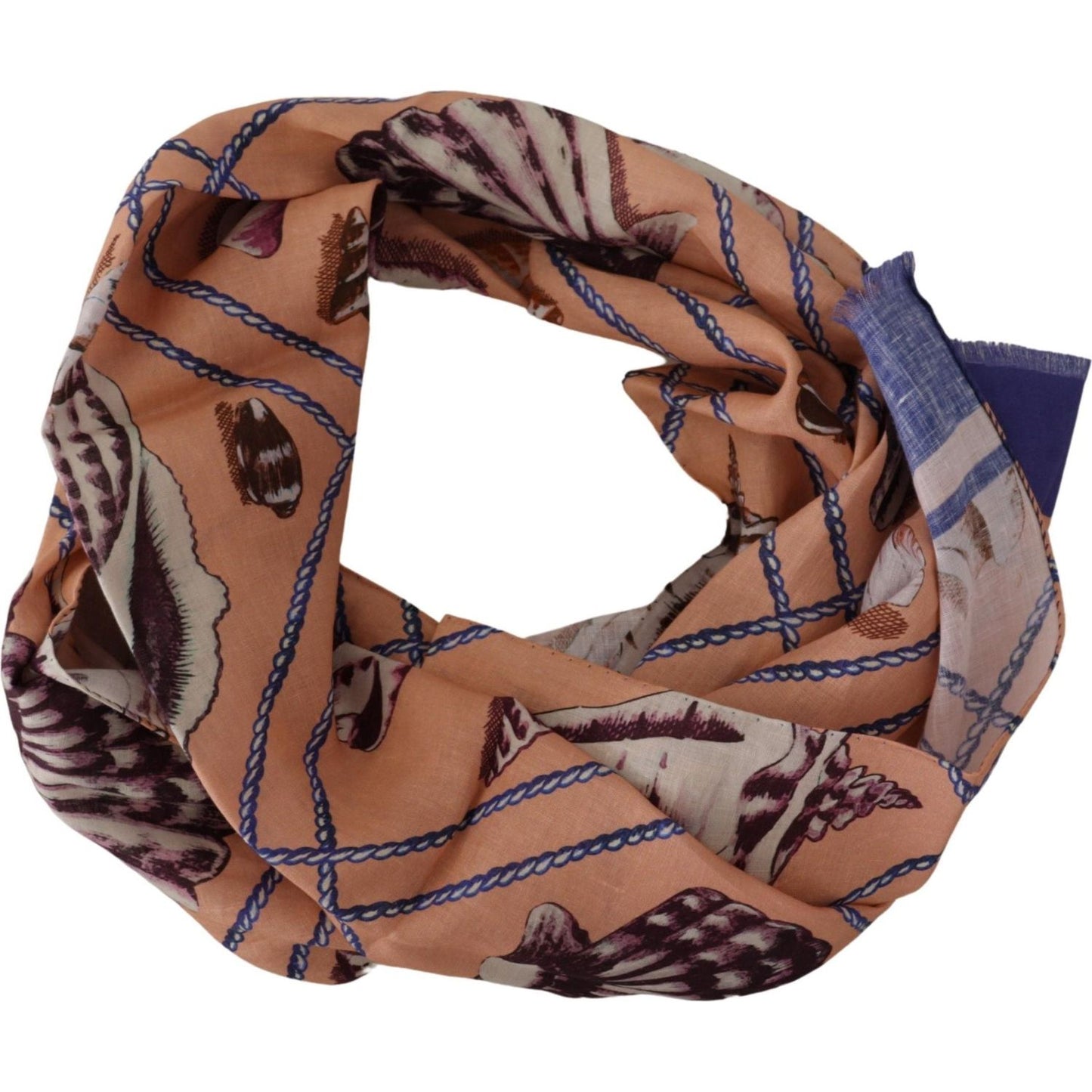 Dolce & Gabbana Multicolor Seashell Linen Scarf for Men Dolce & Gabbana Dim Gray