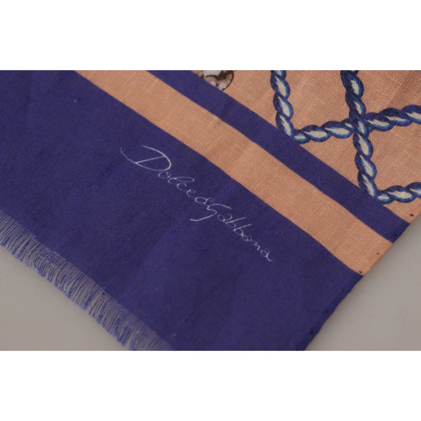Dolce & Gabbana Multicolor Seashell Linen Scarf for Men Dolce & Gabbana Dark Slate Gray
