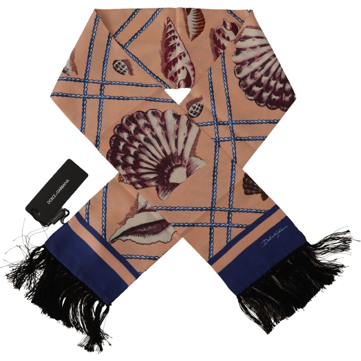 Dolce & Gabbana Elegant Silk Men's Scarf Wrap - Multicolor Luxury Accessory Dolce & Gabbana Rosy Brown
