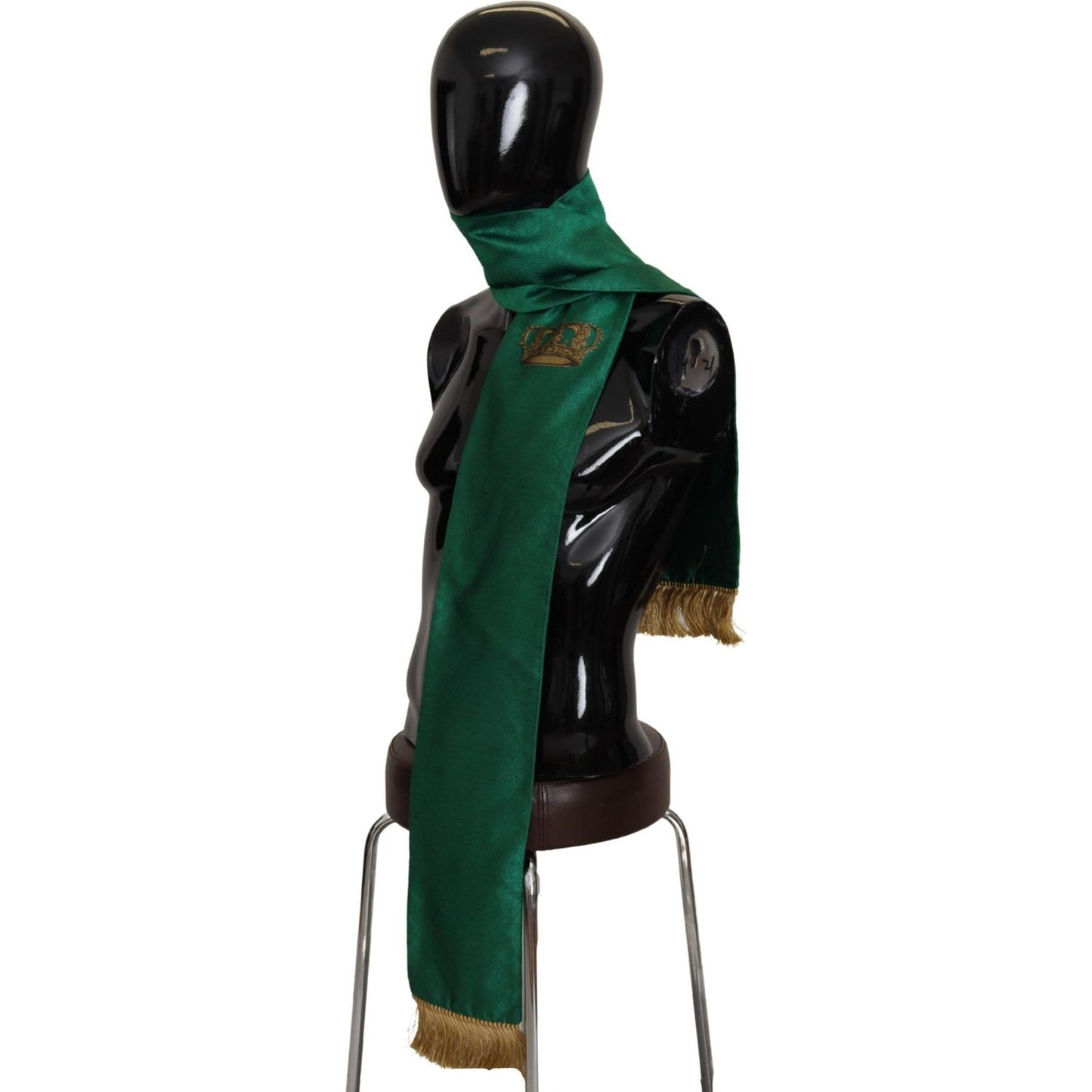 Dolce & Gabbana Elegant Green Silk Blend Men's Scarf Dolce & Gabbana Dark Slate Gray