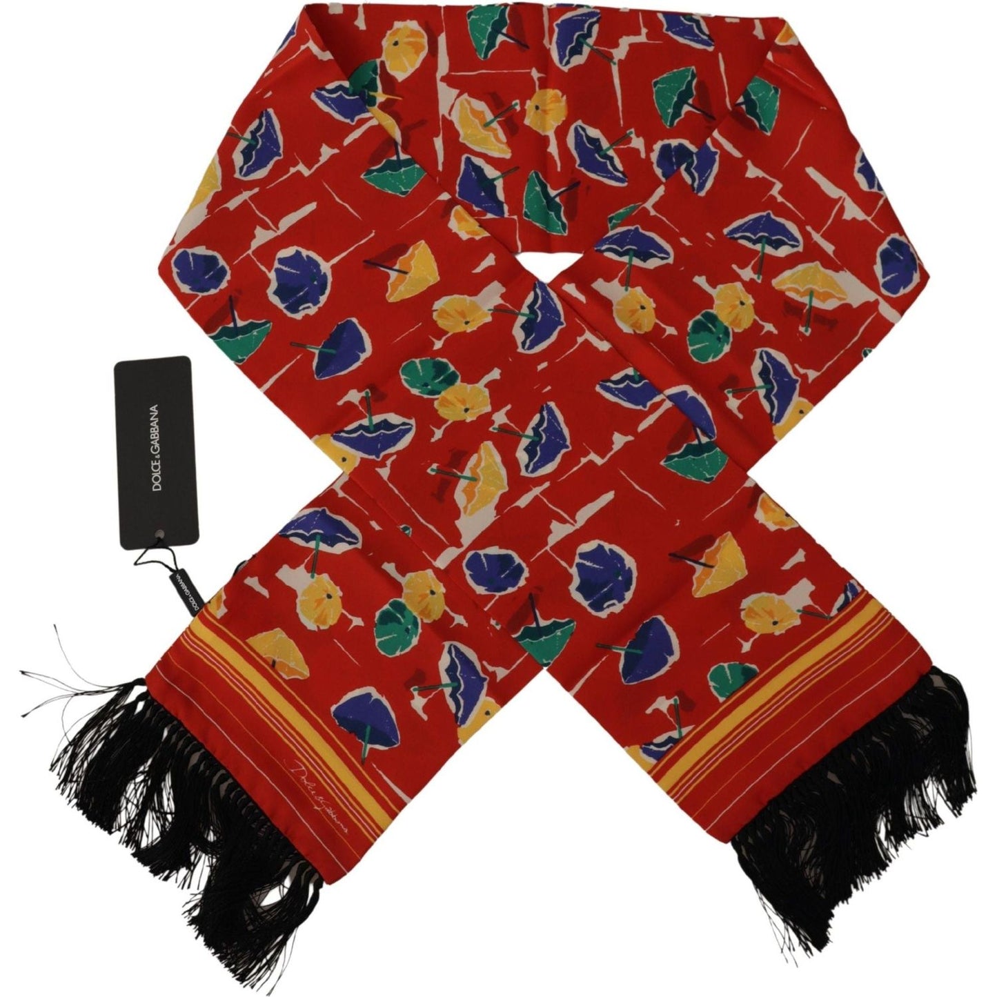 Dolce & Gabbana Elegant Multicolor Silk Men's Scarf Dolce & Gabbana Brown