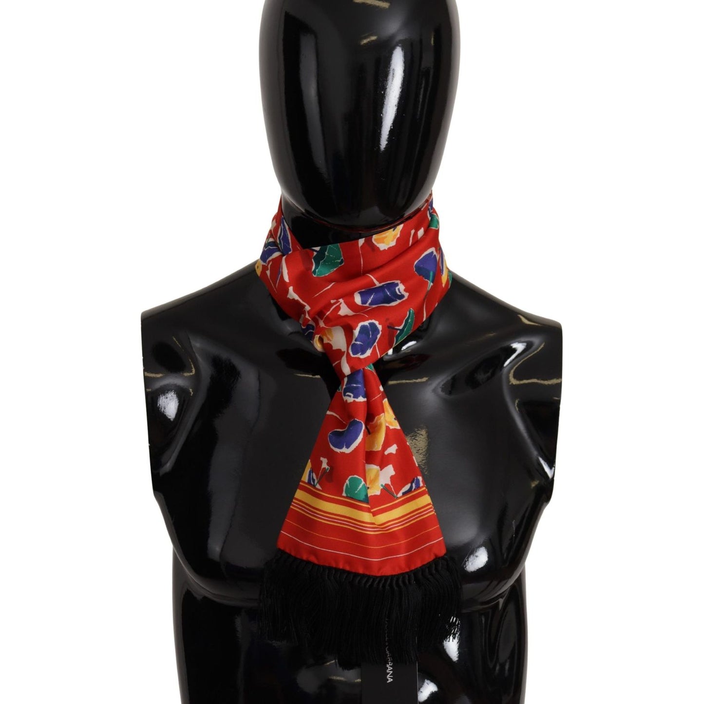 Dolce & Gabbana Elegant Multicolor Silk Men's Scarf Dolce & Gabbana Black