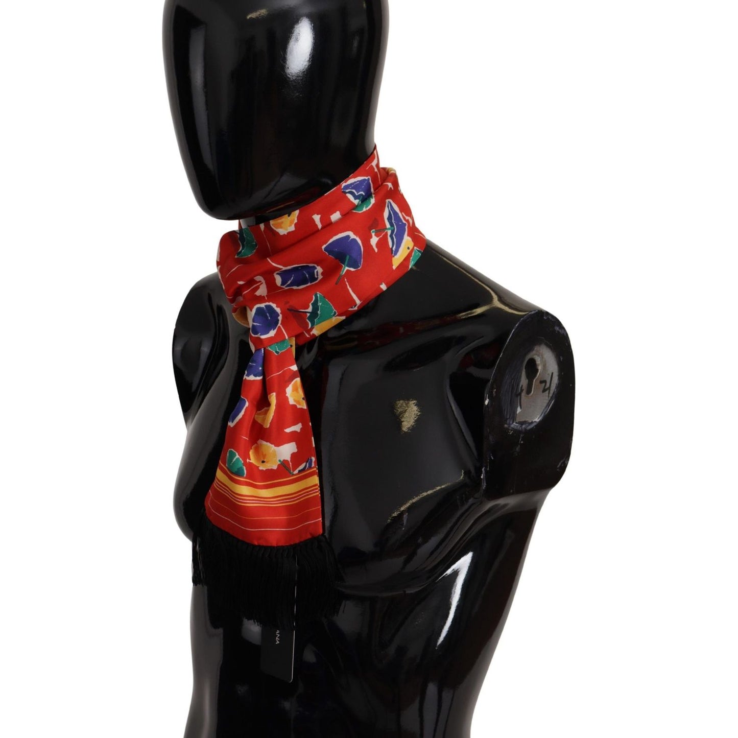 Dolce & Gabbana Elegant Multicolor Silk Men's Scarf Dolce & Gabbana Black