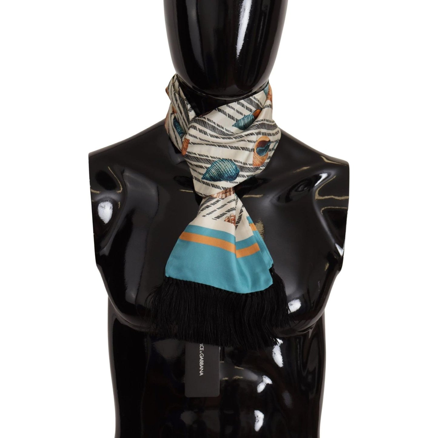 Dolce & Gabbana Multicolor Silk Seashell Printed Scarf Dolce & Gabbana Black