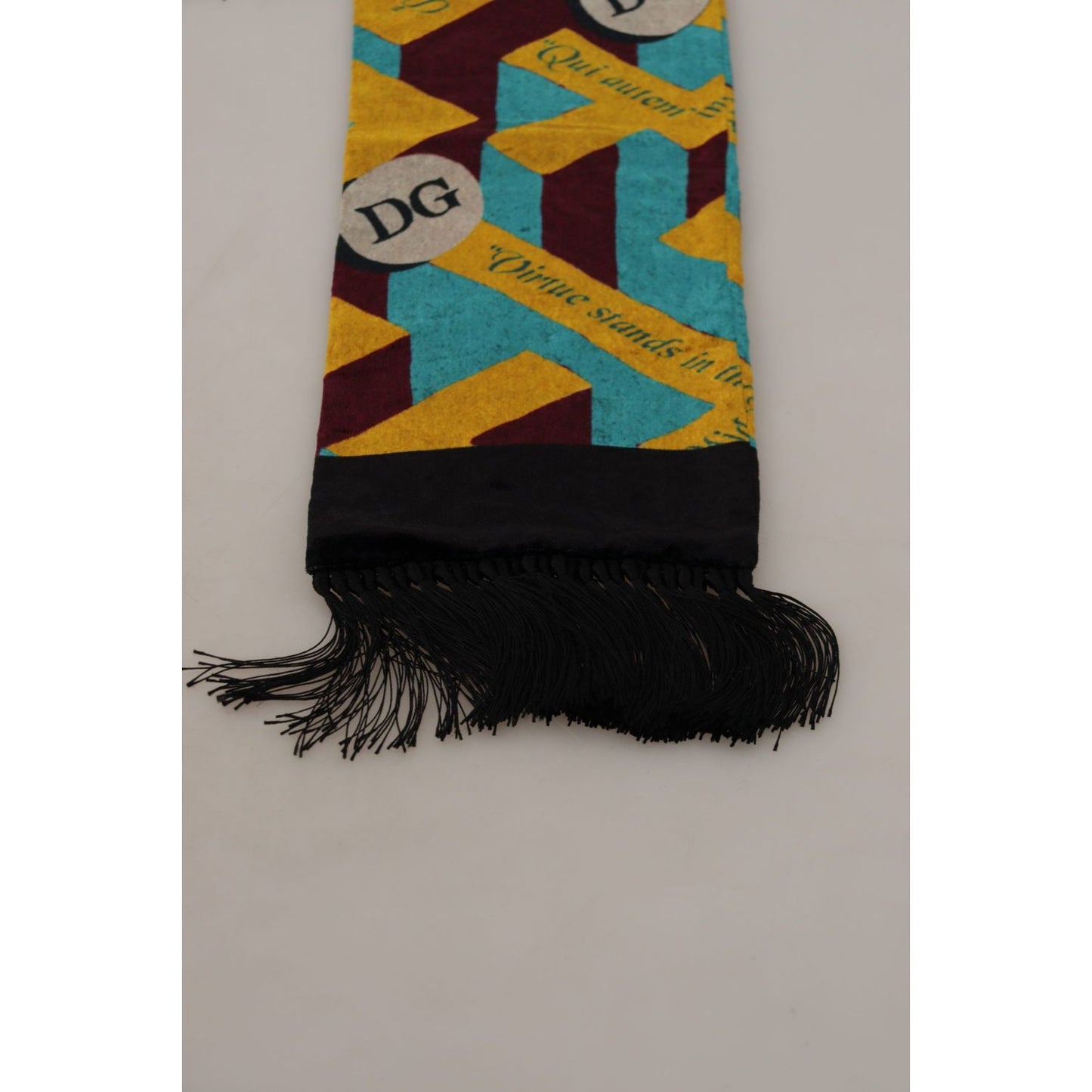 Dolce & Gabbana Elegant Multicolor Silk Blend Men's Scarf Dolce & Gabbana Dark Gray