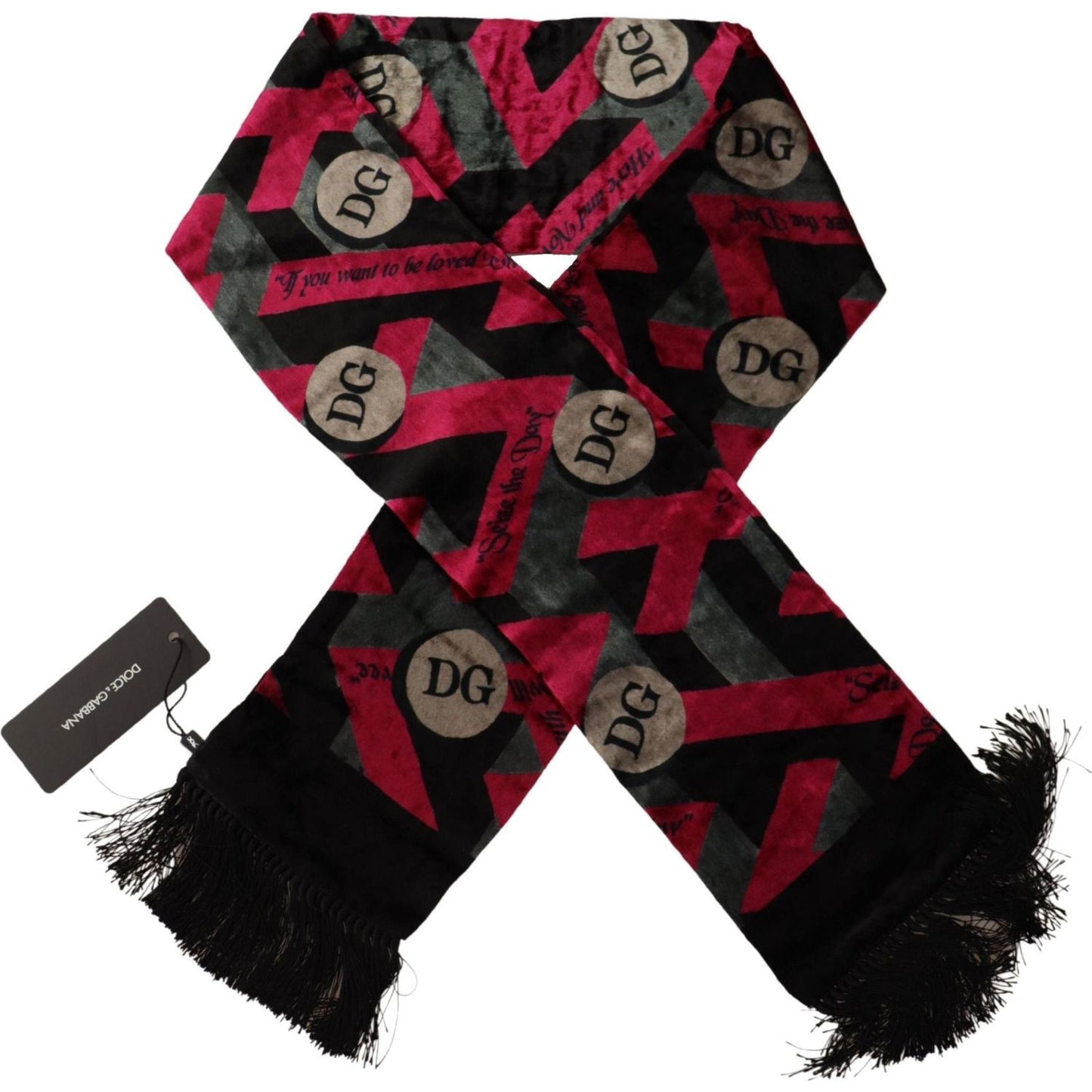 Dolce & Gabbana Elegant Multicolor Viscose Silk Men's Scarf Dolce & Gabbana Black