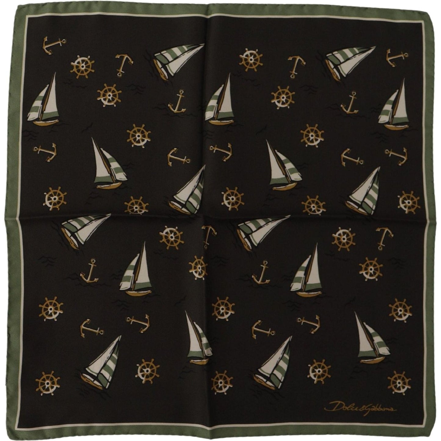 Dolce & Gabbana Elegant Multicolor Silk Men's Square Scarf Dolce & Gabbana Black