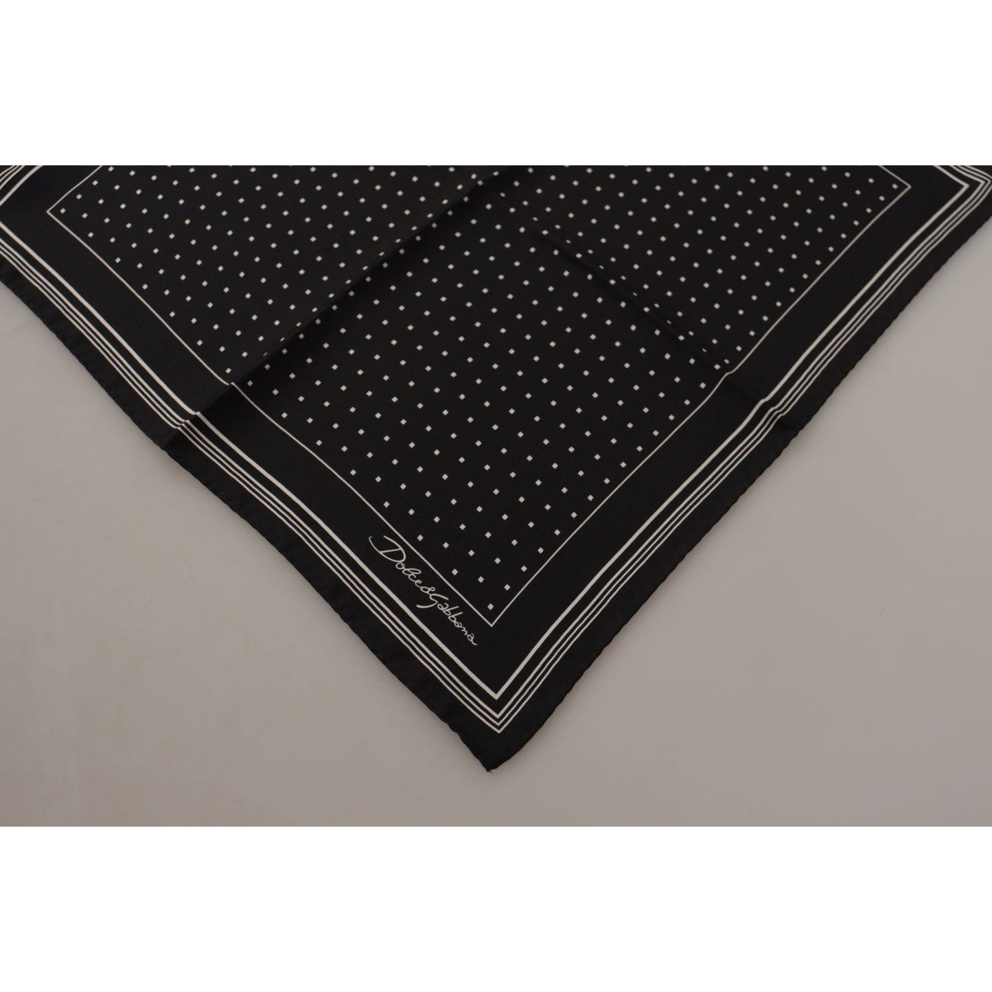 Dolce & Gabbana Elegant Black Silk Polka Dot Men's Scarf Dolce & Gabbana Dark Gray