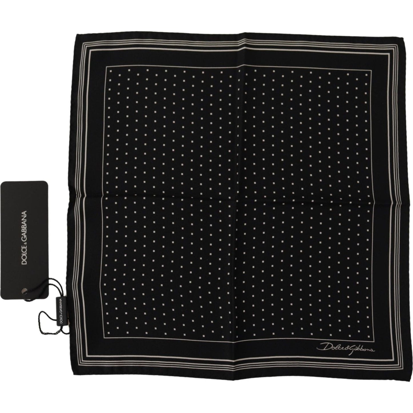 Dolce & Gabbana Elegant Black Silk Polka Dot Men's Scarf Dolce & Gabbana Black