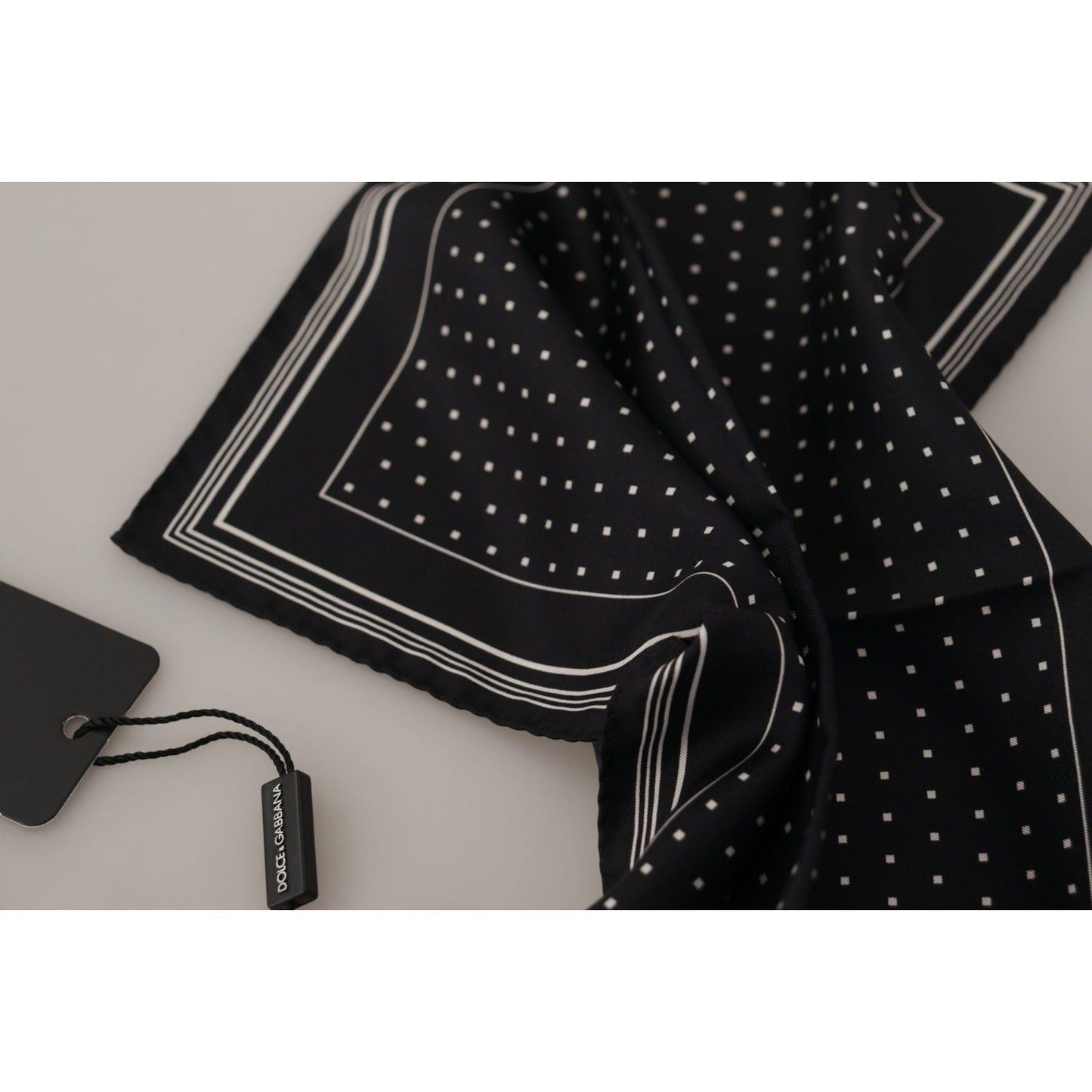 Dolce & Gabbana Elegant Black Silk Polka Dot Men's Scarf Dolce & Gabbana Black