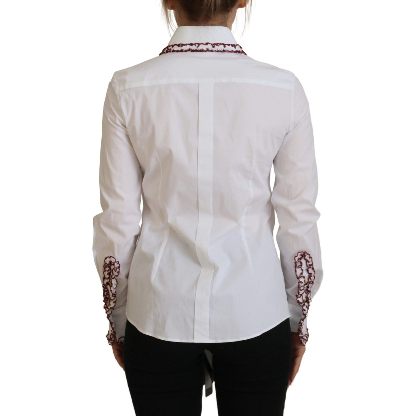 Dolce & Gabbana Elegant White Cotton Polo Top Dolce & Gabbana Gray