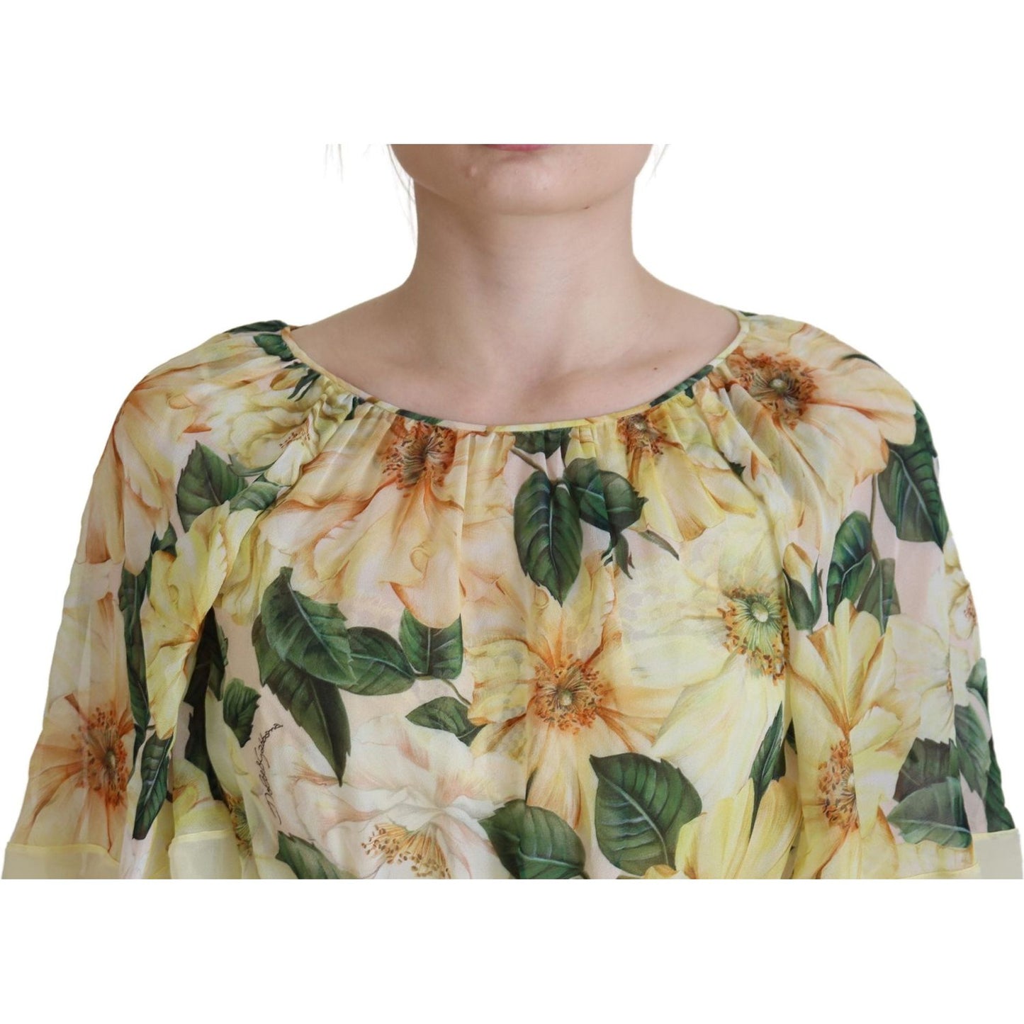 Dolce & Gabbana Floral Silk Pleated Maxi Dress Dolce & Gabbana Rosy Brown