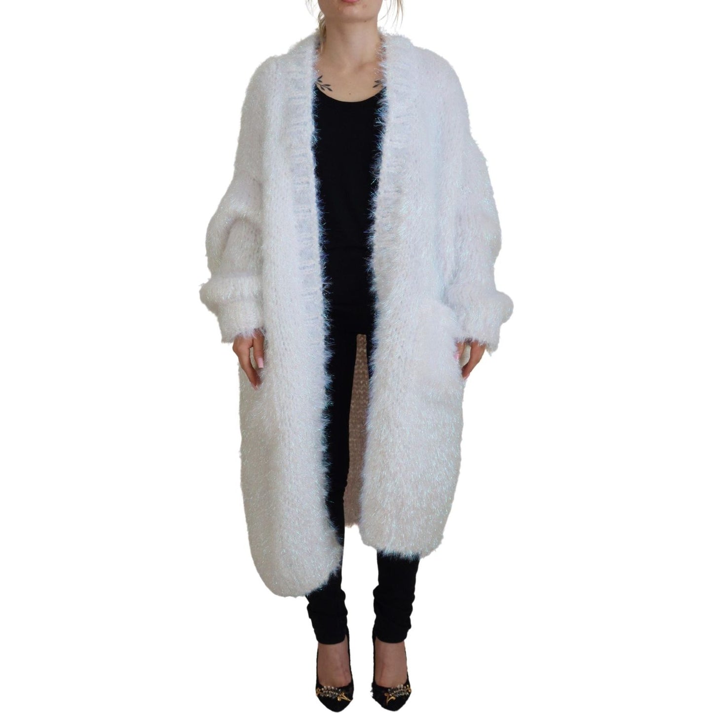 Dolce & Gabbana Elegant White Long Sleeve Cardigan Jacket Dolce & Gabbana Gray