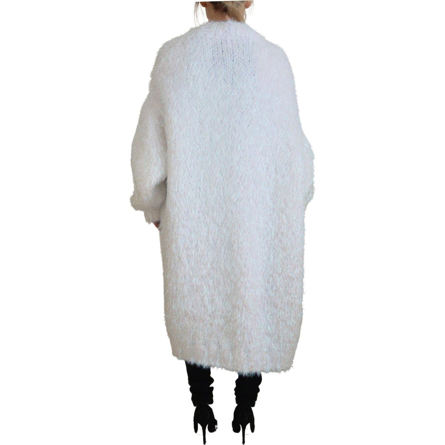Dolce & Gabbana Elegant White Long Sleeve Cardigan Jacket Dolce & Gabbana Gray