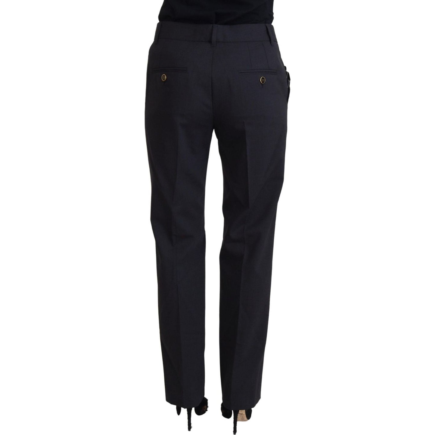 Dolce & Gabbana Chic Grey Wool Blend Pants for Elevated Style Dolce & Gabbana Black