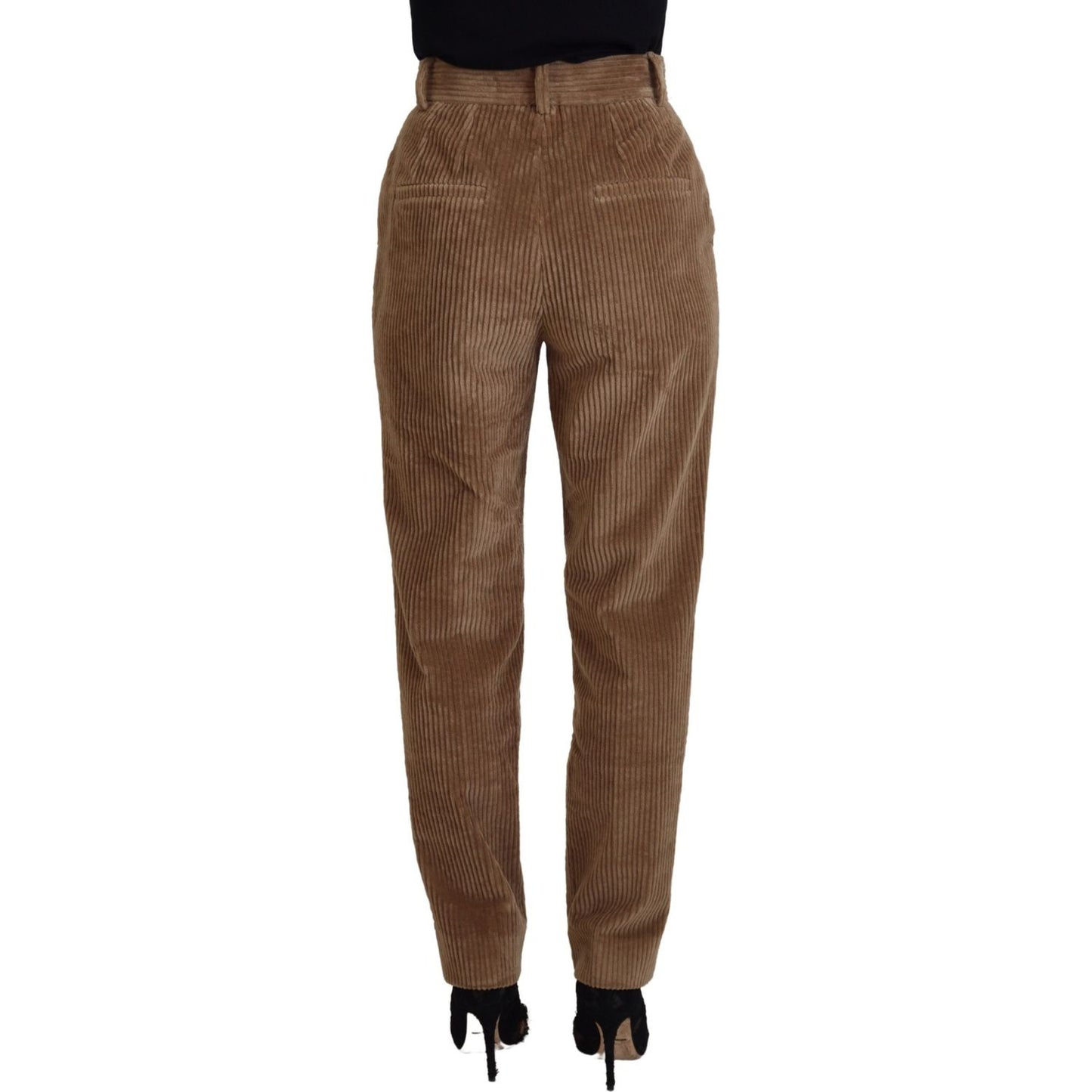Dolce & Gabbana Elegant Brown Corduroy Pants for Sophisticated Style Dolce & Gabbana Dark Olive Green