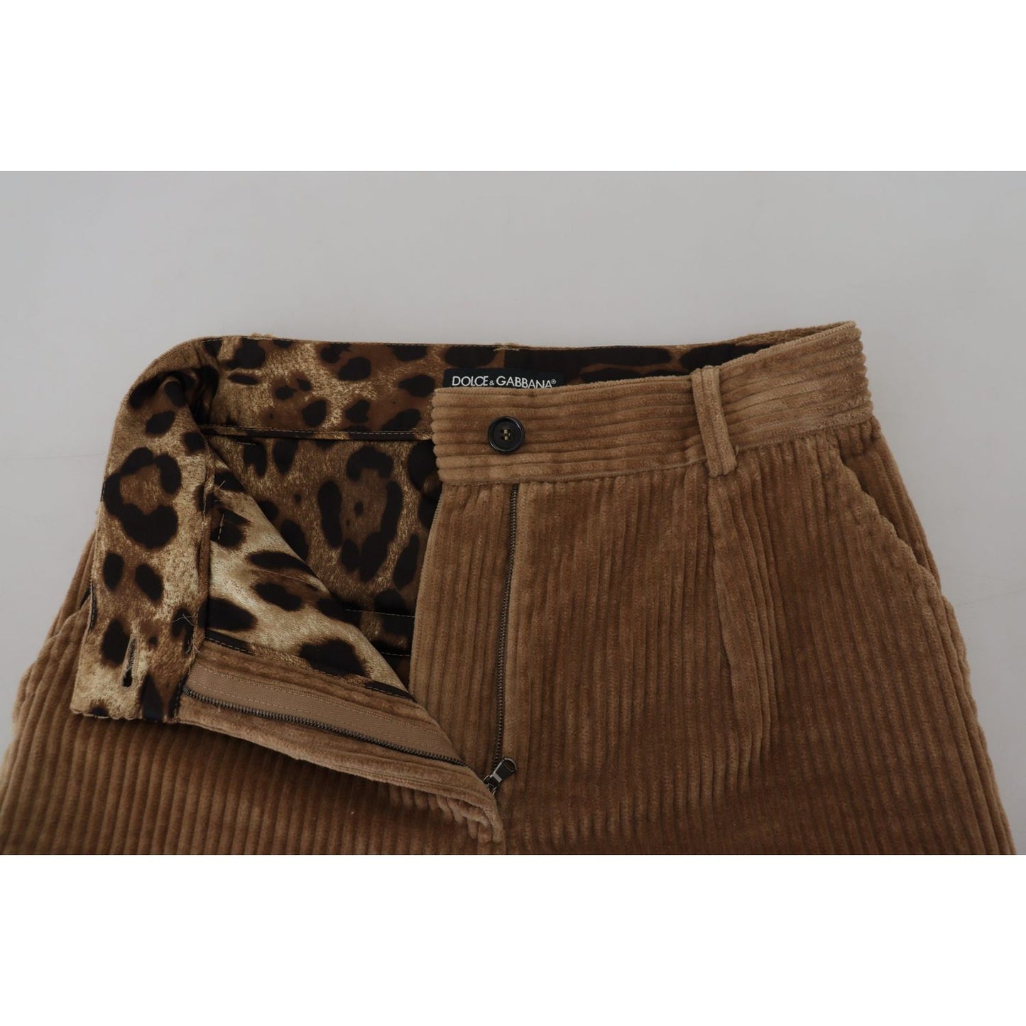 Dolce & Gabbana Elegant Brown Corduroy Pants for Sophisticated Style Dolce & Gabbana Dark Olive Green