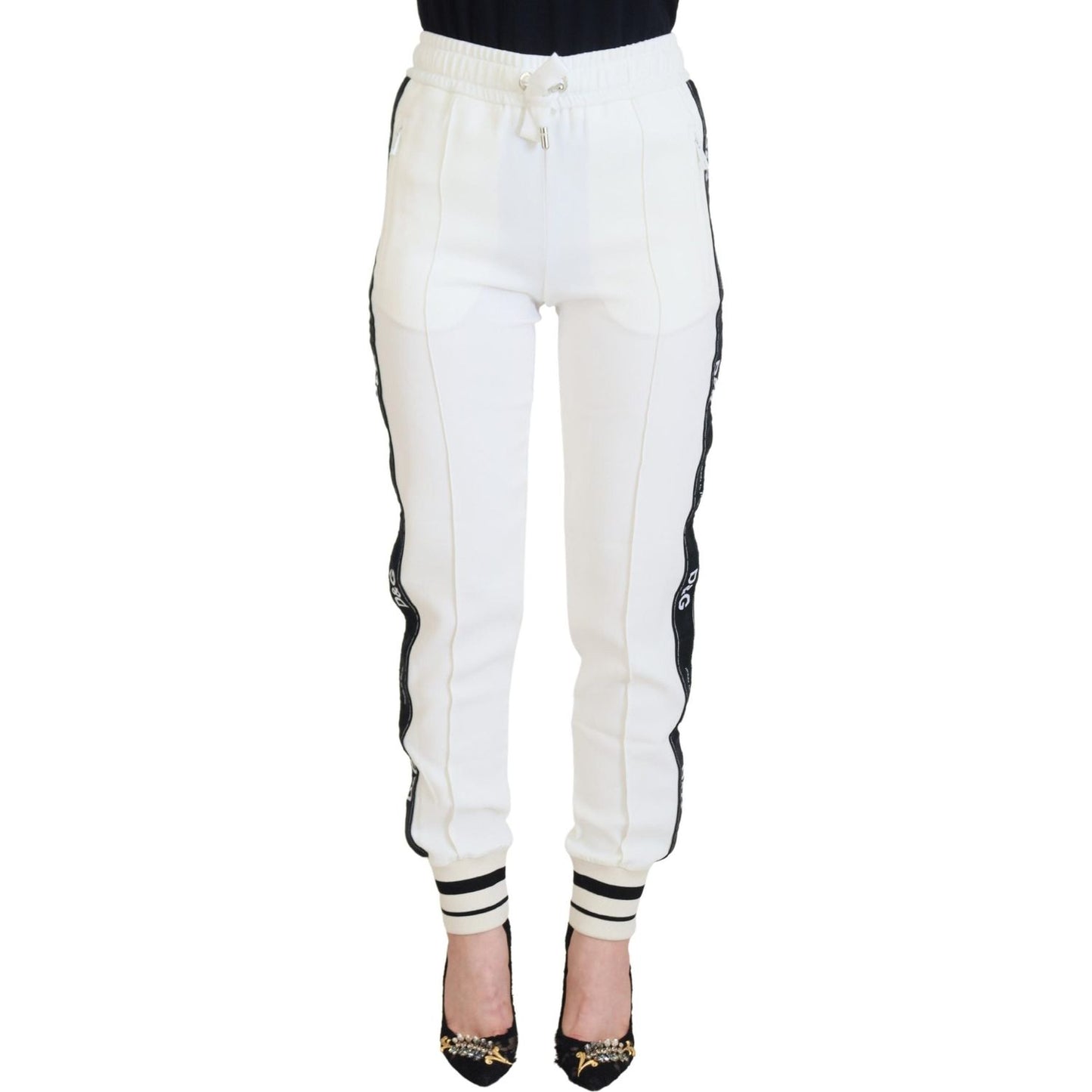Dolce & Gabbana Chic White Jogger Pants for Elevated Comfort Dolce & Gabbana Light Gray