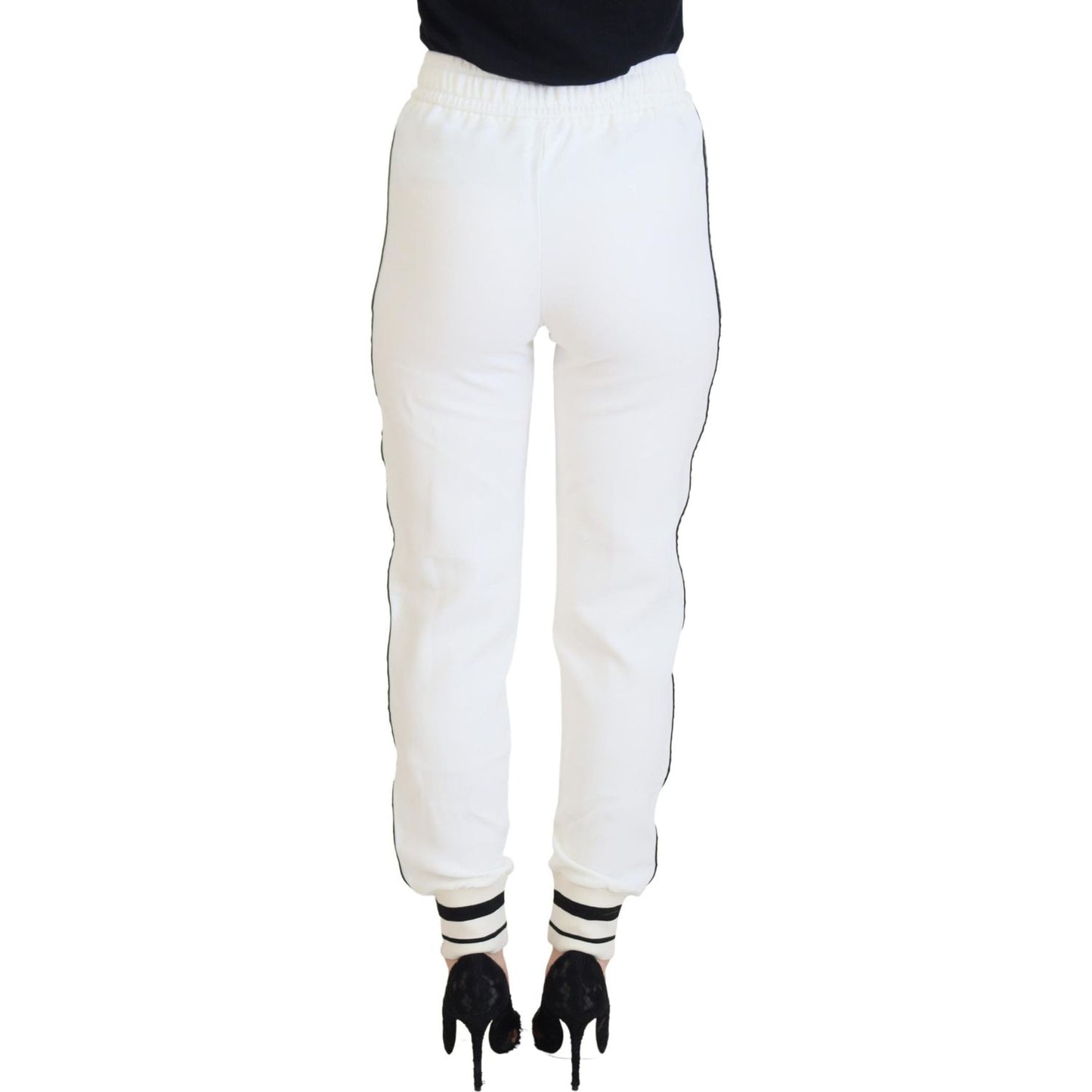 Dolce & Gabbana Chic White Jogger Pants for Elevated Comfort Dolce & Gabbana Lavender