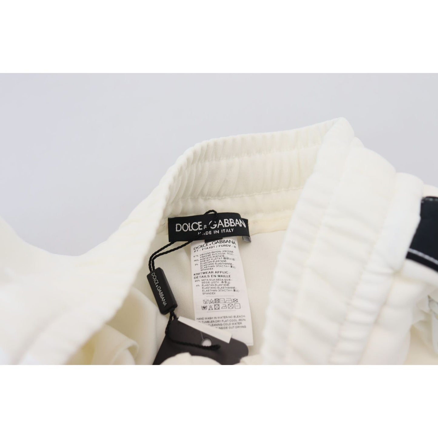 Dolce & Gabbana Chic White Jogger Pants for Elevated Comfort Dolce & Gabbana Light Gray