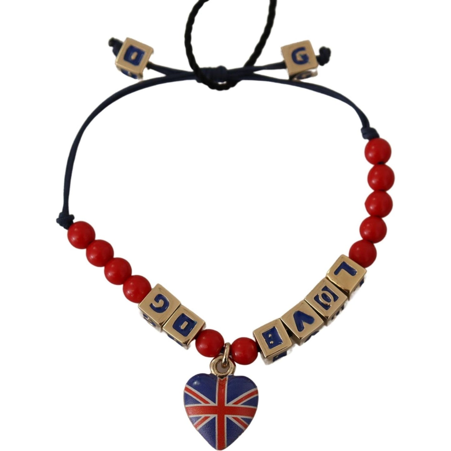 Dolce & Gabbana Elegant Blue, Red Glass & Zama Bracelet Bracelet Dolce & Gabbana Sienna