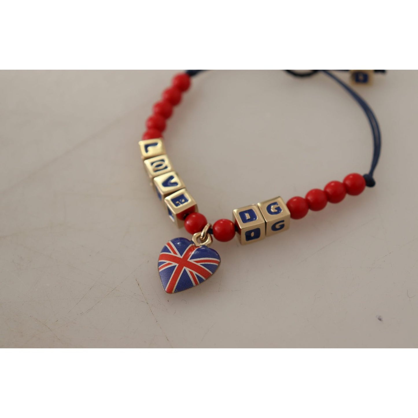 Dolce & Gabbana Elegant Blue, Red Glass & Zama Bracelet Bracelet Dolce & Gabbana Rosy Brown